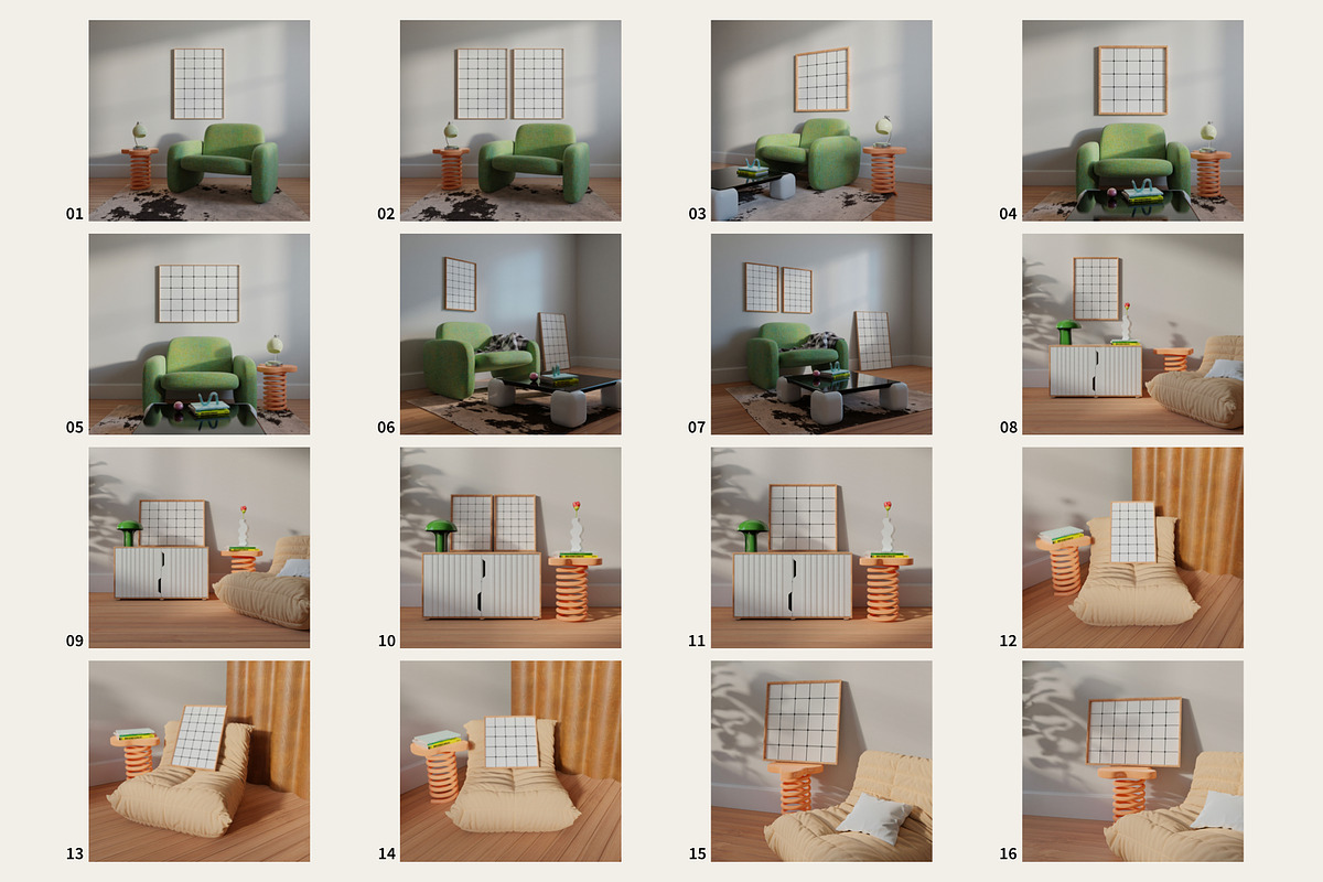 Wall Art Mockup Bundle 21 in 1, a Household Mockup by Bonumo (Photo 4 of 15)