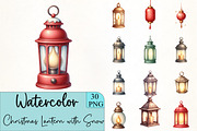 Christmas Lantern with Snow Clipart, an Illustration by CrexoraLab (Thumbnail 1 of 5)