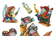 Cartoon hares pirates, an Animal Illustration by Adamskyistudio (Thumbnail 2 of 2)