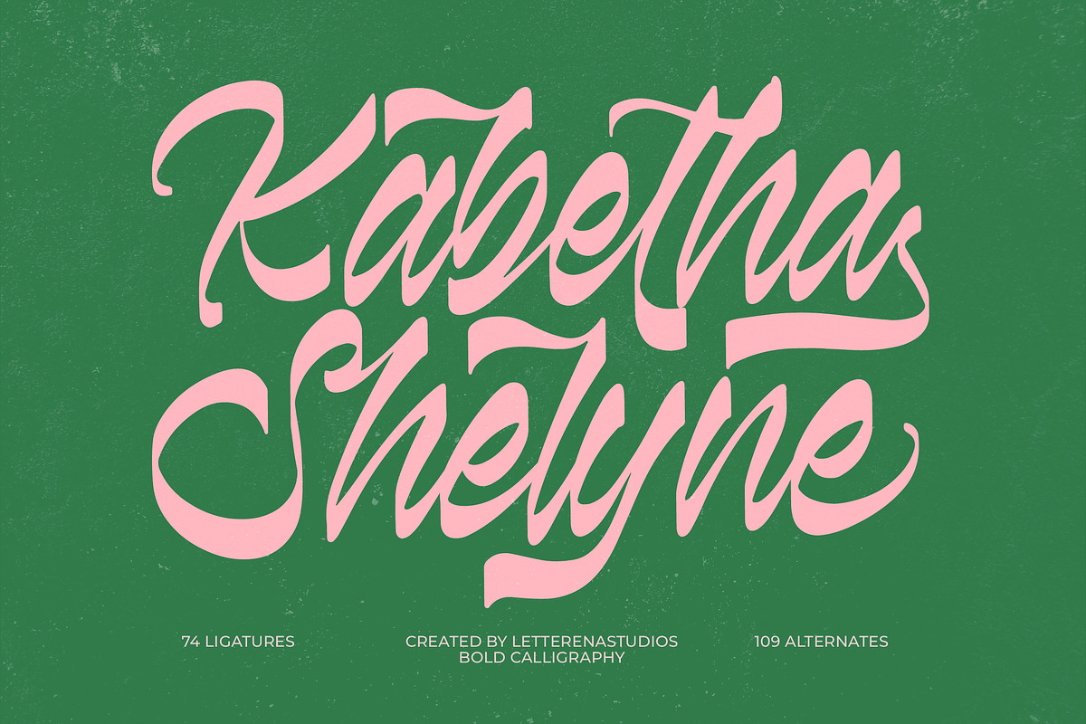 Kabetha Shelyne Bold Calligraphy, a Script Font by Letterena Studios Script (Photo 1 of 20)