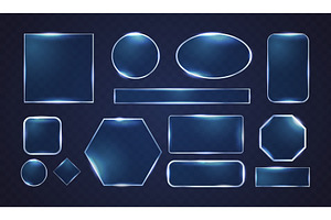 Neon glass frames. Realistic blue, an Illustration by Stock-Smart-Start