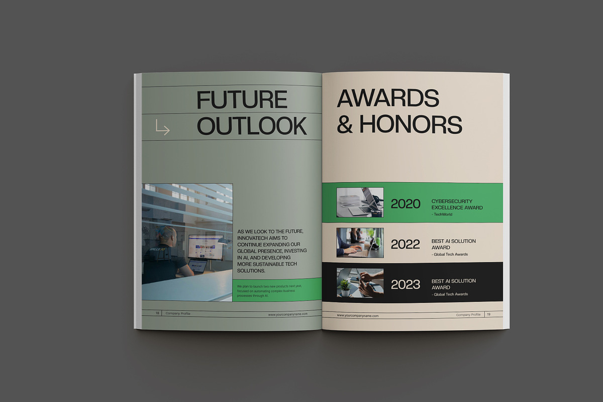 Green Modern Company Profile, a Brochure Template by Neermana (Photo 11 of 12)