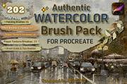 Authentic WATERCOLOR BRUSHES by Seo, a Brushes & More by Illustration by Seo (Thumbnail 1 of 33)