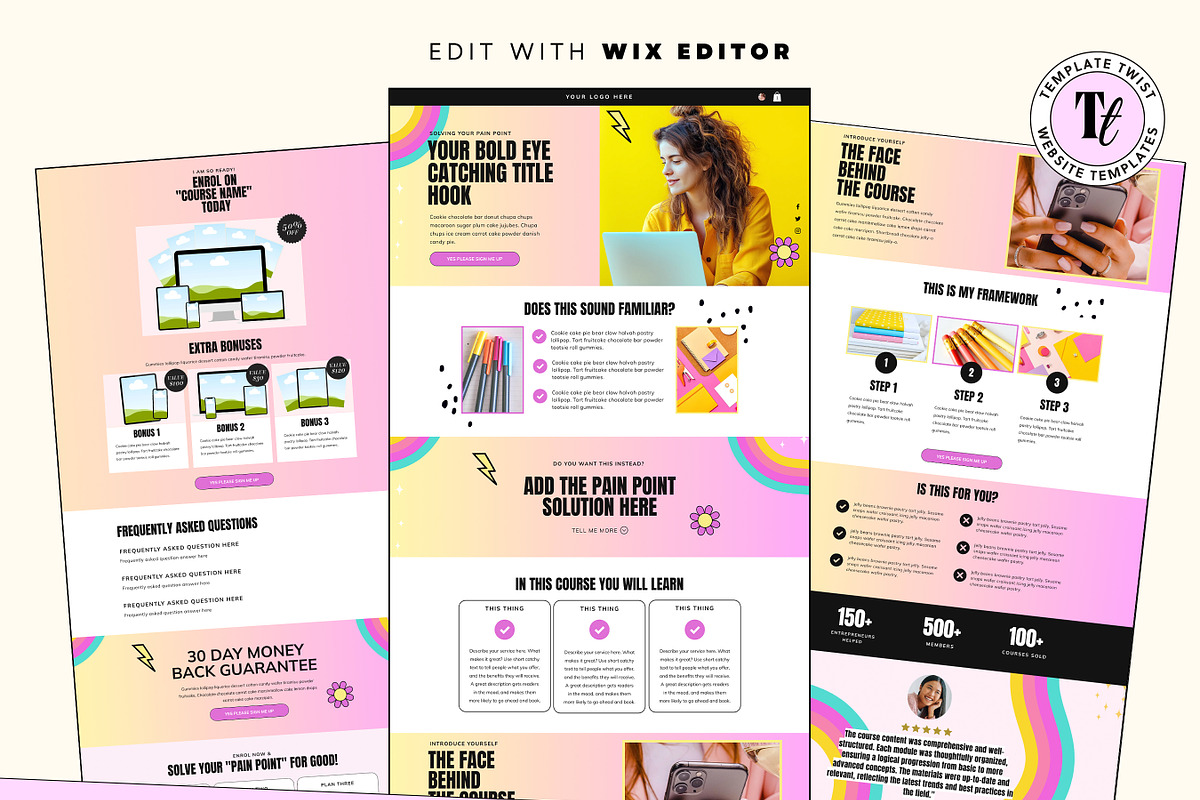 Colorful Wix Editor Sales Template, a Wix Template by Template Twist Shop (Photo 2 of 10)