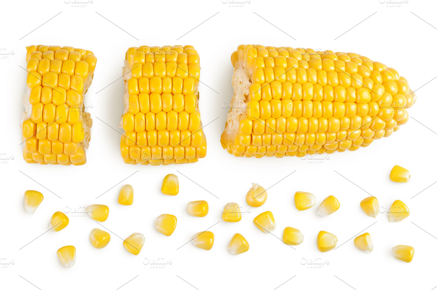ear of corn isolated on a white, a Food & Drink Photo by NataPhoto