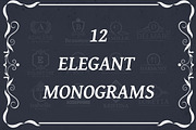 12 Elegant Monograms, a Branding & Logo Template by Carlos Fernando (Thumbnail 1 of 14)