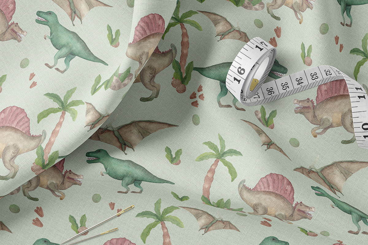 Watercolor Dinosaurus Collection, a Pattern Graphic by Oksana Dovhopol Art (Photo 10 of 16)
