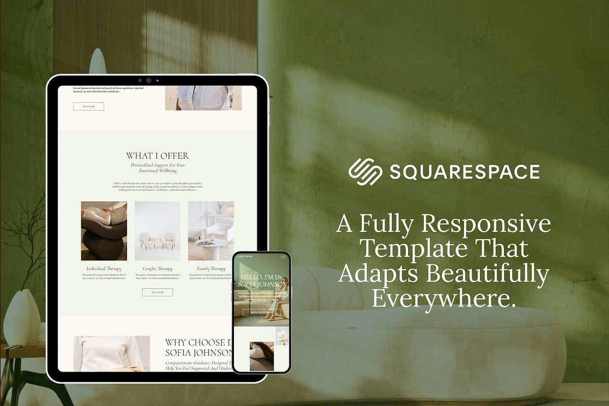 Squarespace Template for Therapist, a Squarespace Template by Sofia Designs (Photo 2 of 5)
