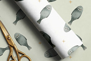 seal watercolor repeat pattern, an Animal Illustration by CraftingOnSunday (Thumbnail 2 of 3)