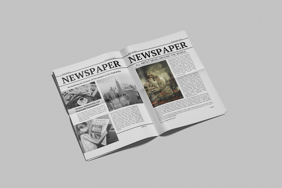 Newspaper Mockup, a Books & Magazine Mockup by UFR_GRAPHIC (Photo 3 of 4)