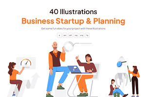 Business Startup Illustration Set, a Finance Illustration by Vectors Market