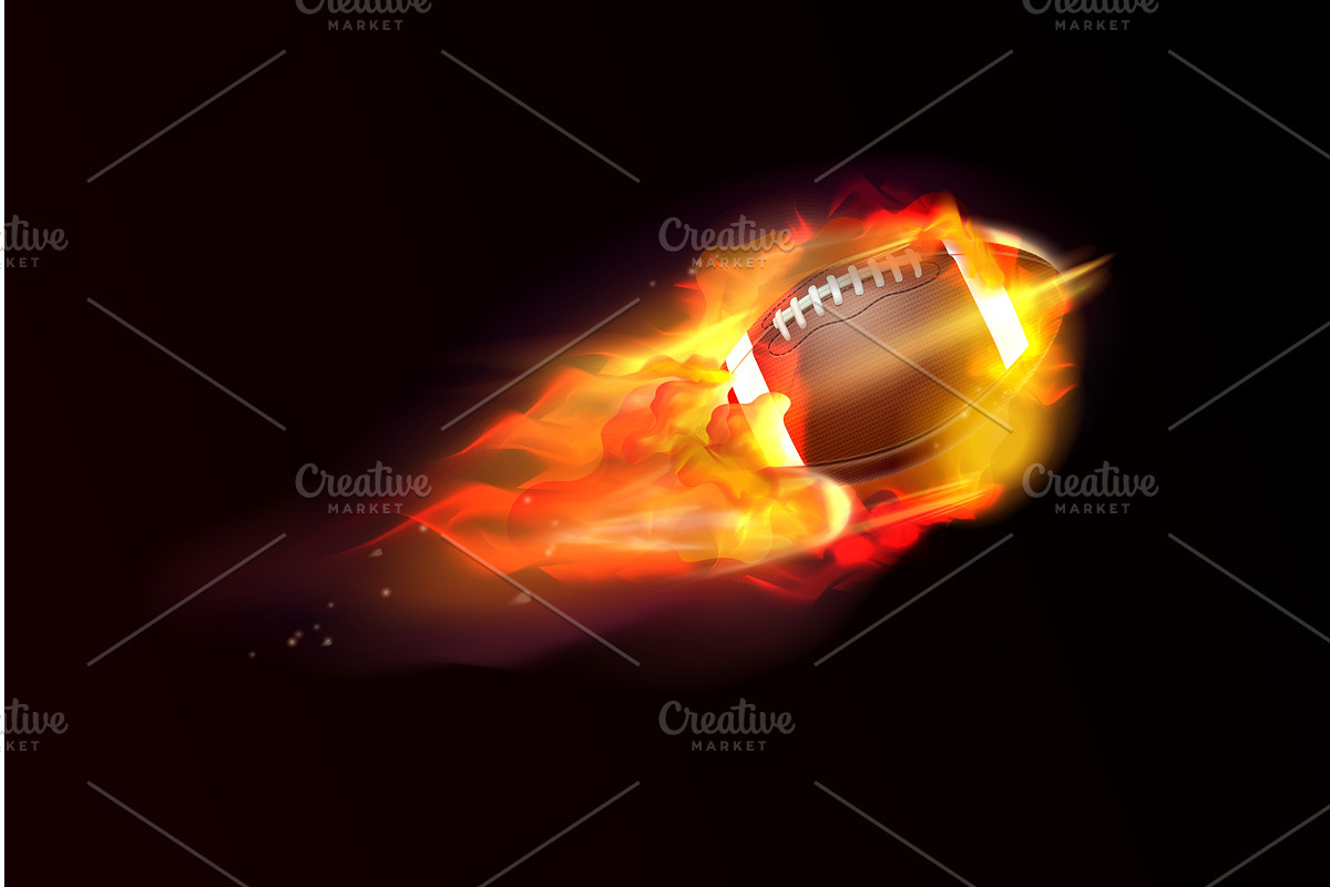Rugby fire ball. Realistic american, a Sport Illustration by Stock-Smart-Start
