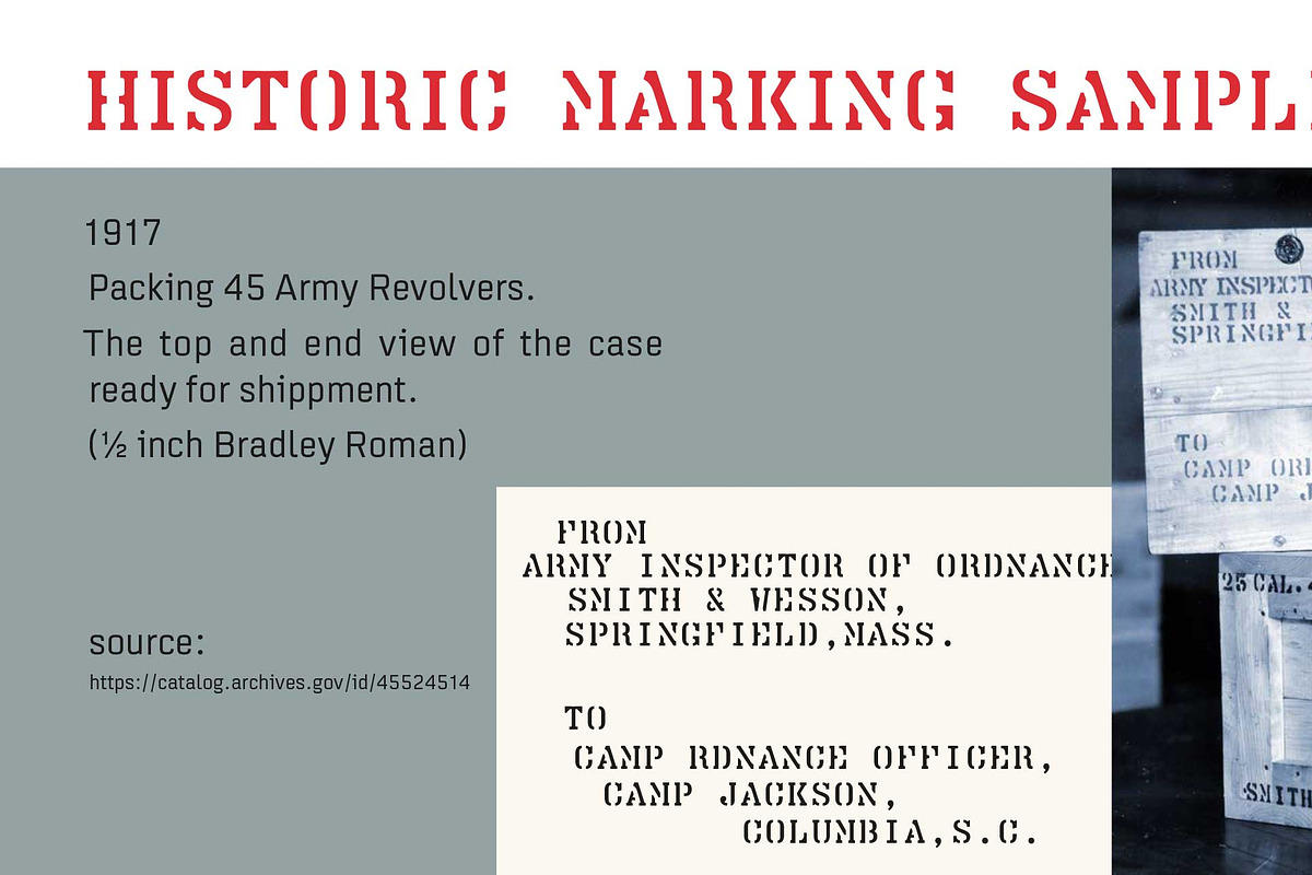 Vtg Stencil Bradley 075, a Slab Serif Font by astype fonts (Photo 3 of 7)