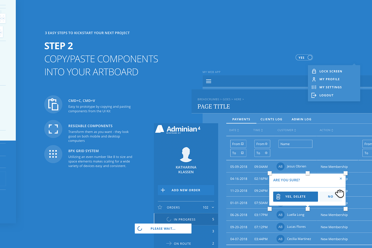 Adminian 4 Wireframe Kit, a Wireframe Template by UI Kitchen (Photo 4 of 8)