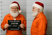 Santa Claus mugshot in prison wearing orange jumpsuit and hat, a Holiday Photo by GoodGoods (Thumbnail 1 of 2)