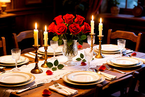 Romantic Dinner Table, a Holiday Photo by Rafoz