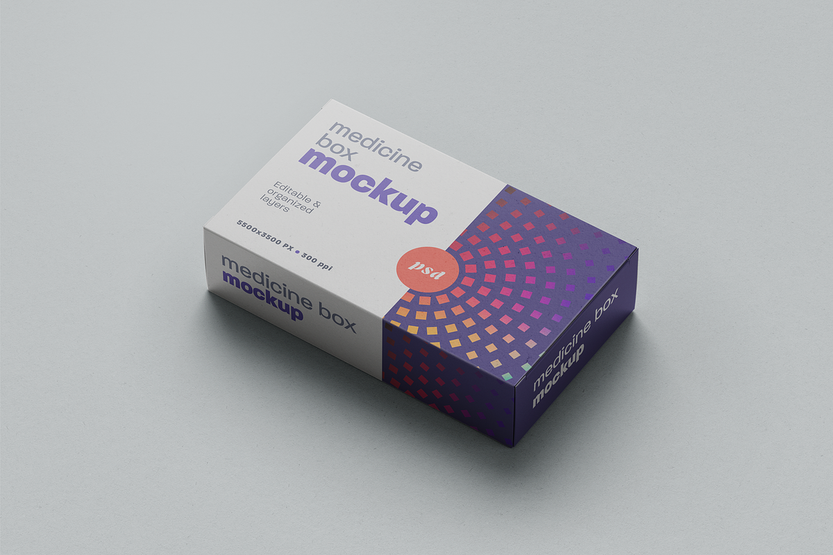 Pill Box Medicine Packaging Mockup, a Product Mockup by Hubzway