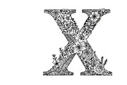 Beautiful flower alphabet set floral, an Illustration by Amazin_art (Thumbnail 14 of 31)