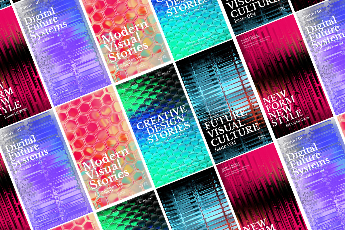 Modern Fractal Vertical Background, a Social Media Template by Loin Studio (Photo 3 of 3)