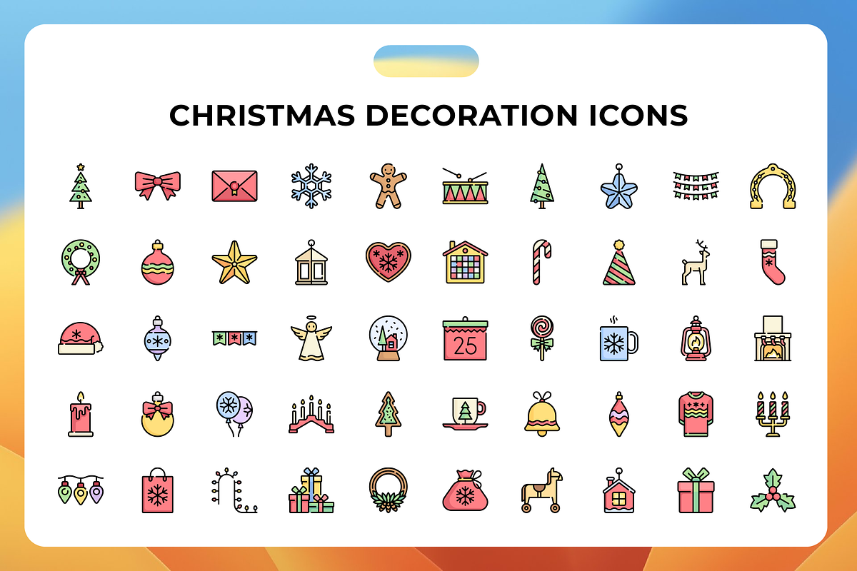 Christmas Decoration Icons, a Duotone Icon by Wencory (Photo 1 of 3)