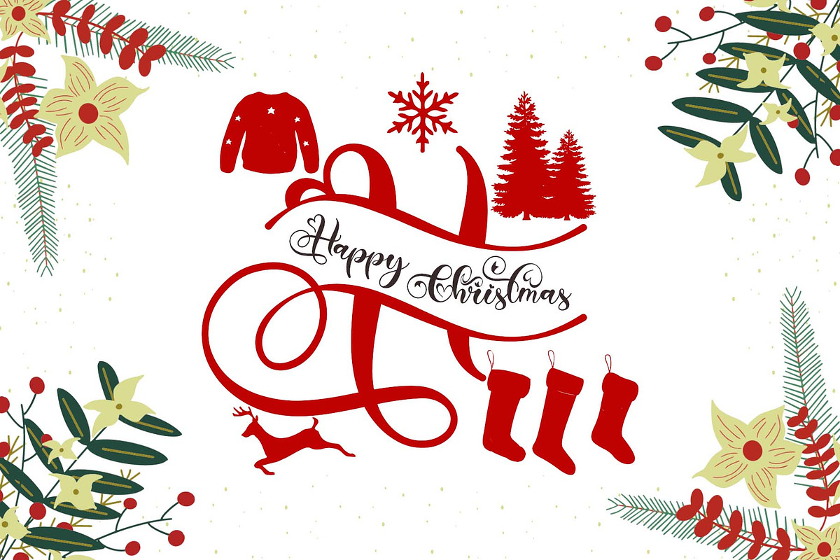 Samantha Christmas Monogram, a Handwritten Font by Yoga Letter (Photo 2 of 7)