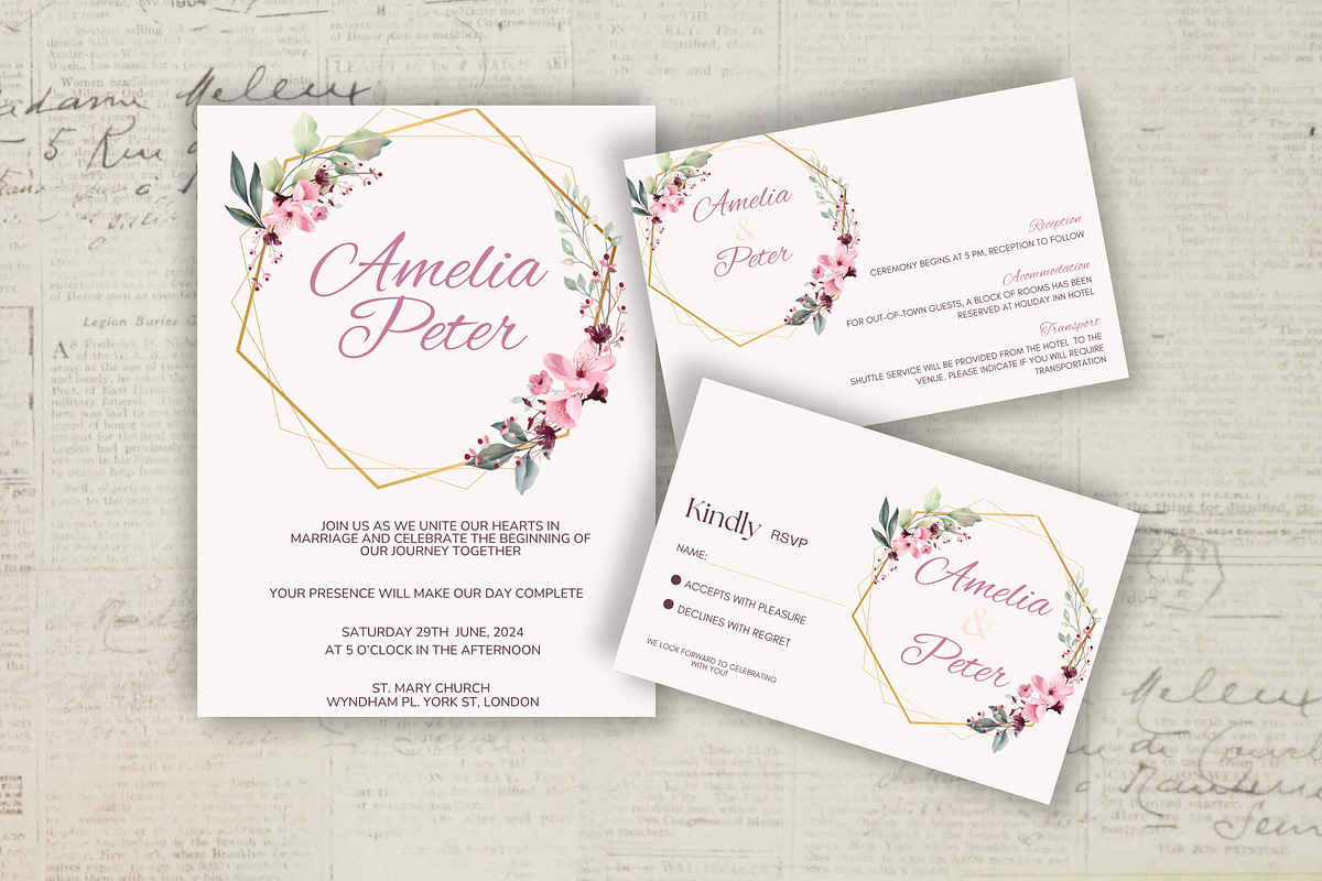 Modern Wedding Invitation, an Invitation Template by Design House (Photo 3 of 7)