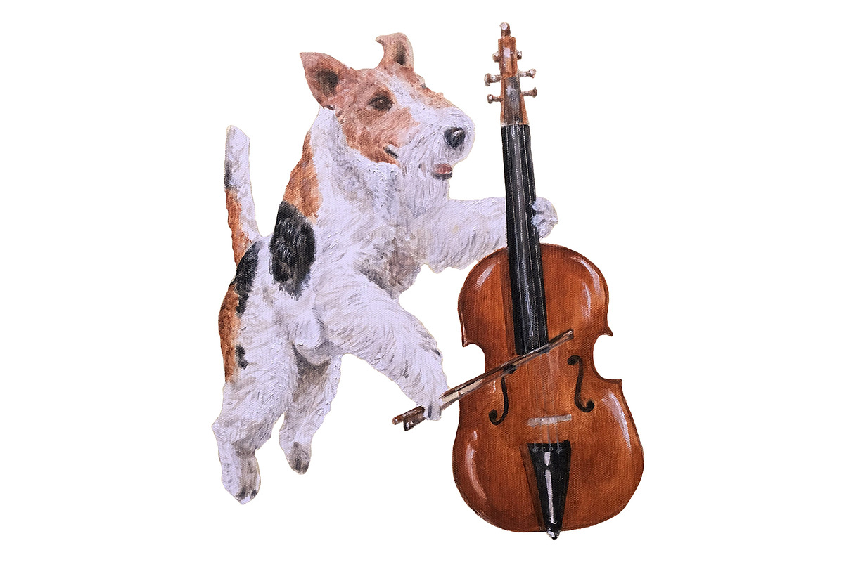 Musical Dog Paintings Bundle, an Animal Illustration by Doggy Days (Photo 7 of 7)