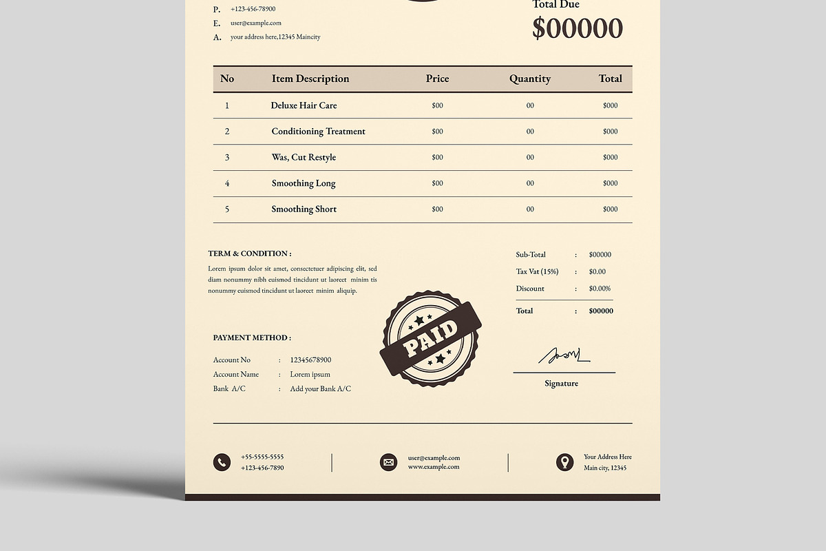 Professional Invoice, a Stationery Template by MightyDesign (Photo 3 of 7)