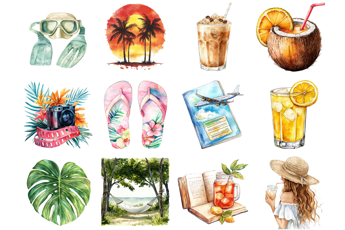 Summer Vacation Clipart, an Illustration by Libby Wishes (Photo 3 of 4)