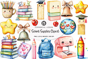 School Supplies Sublimation Clipart, an Illustration by SinaCreation (Thumbnail 1 of 5)