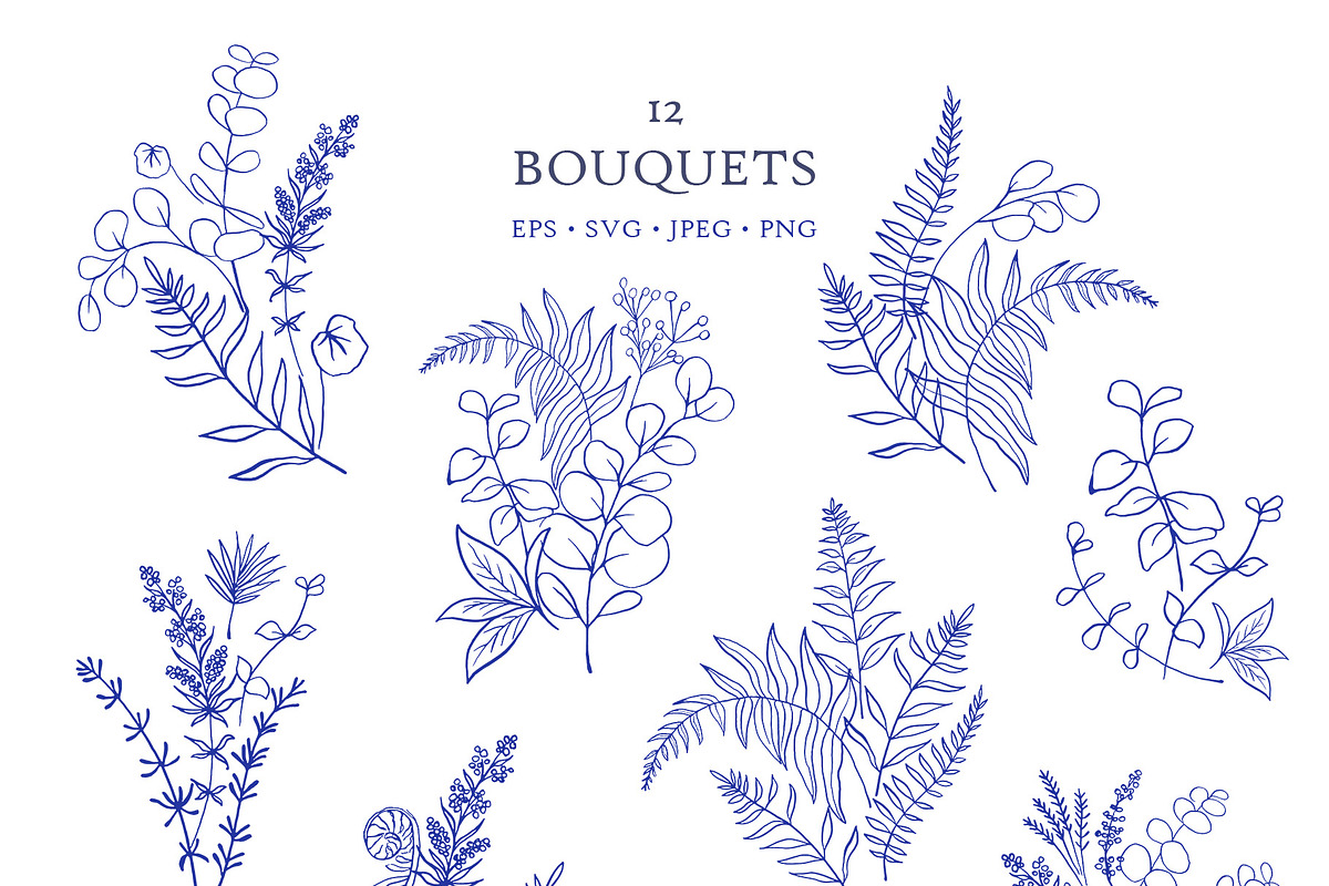 Blue&White. Chinoiserie inspired set, a Decorative Illustration by Liliia Polos Illustration (Photo 3 of 13)