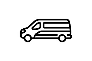 Van camper black icon, an Outline Icon by Creative priyanka