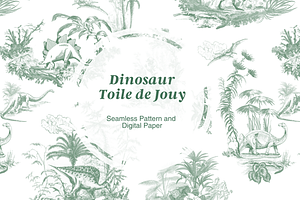 Dinosaur Toile De Jouy Pattern Set