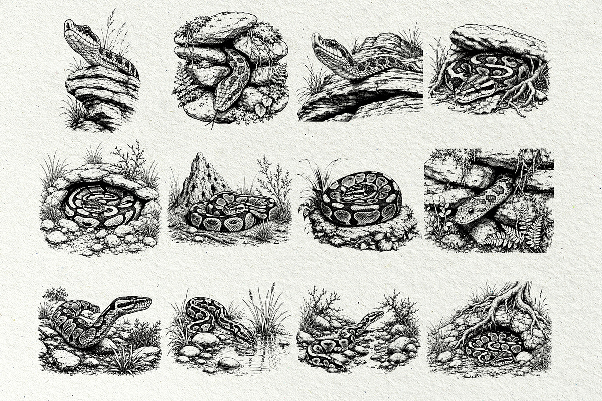 Snake Illustration Set, an Animal Illustration by DENIDigitalArtSudio (Photo 6 of 8)