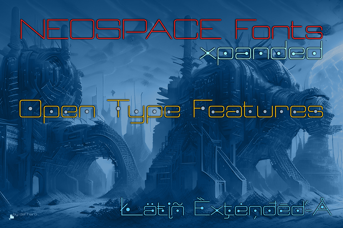 Neospace, 3 Display & Layered Font, a Sans Serif Font by deFharo (Photo 5 of 9)