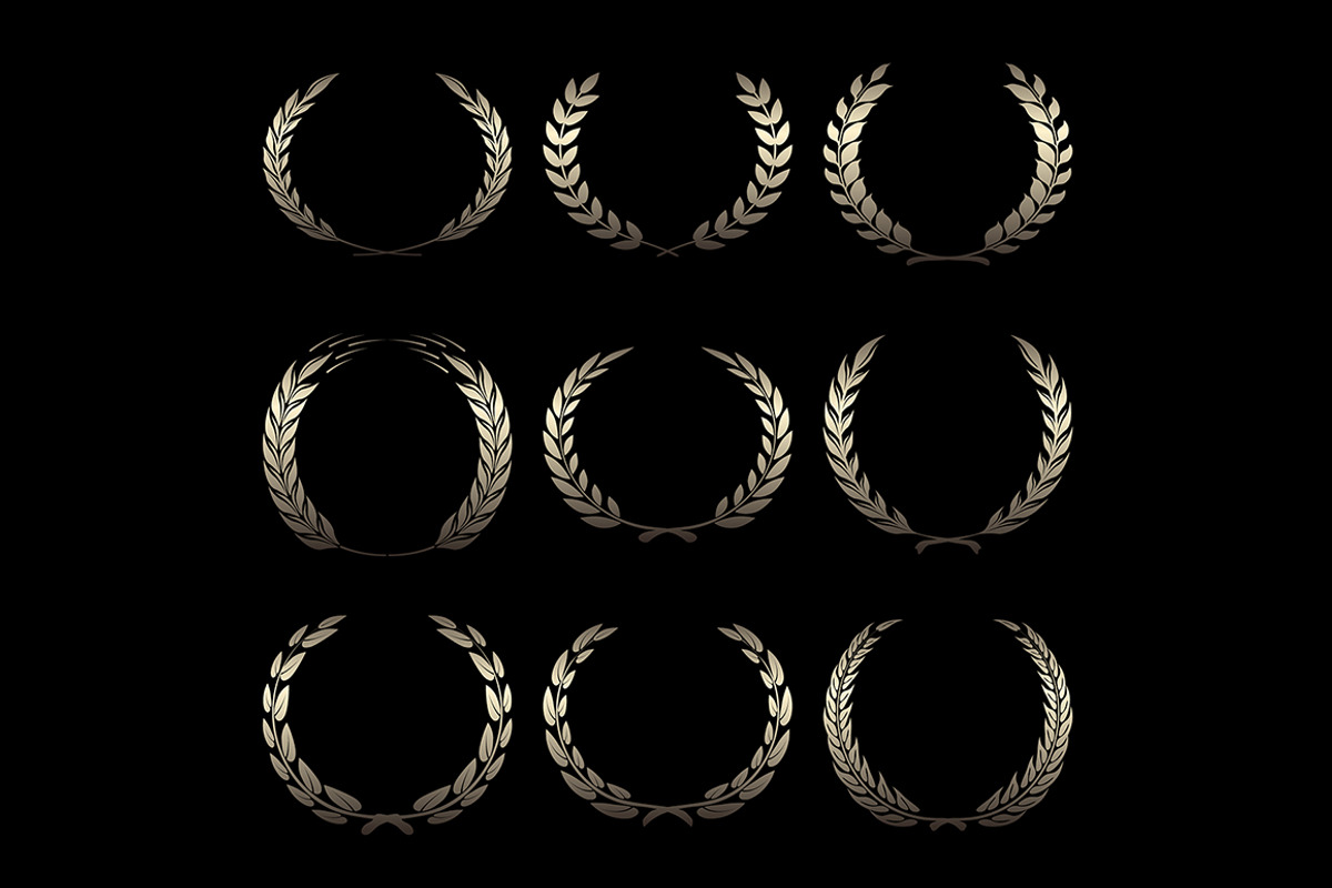Vector gold award wreaths, laurel, an Icon by idimair