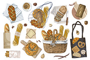 Local bakery. Types of bread., a Food Illustration by handsketched (Thumbnail 4 of 15)