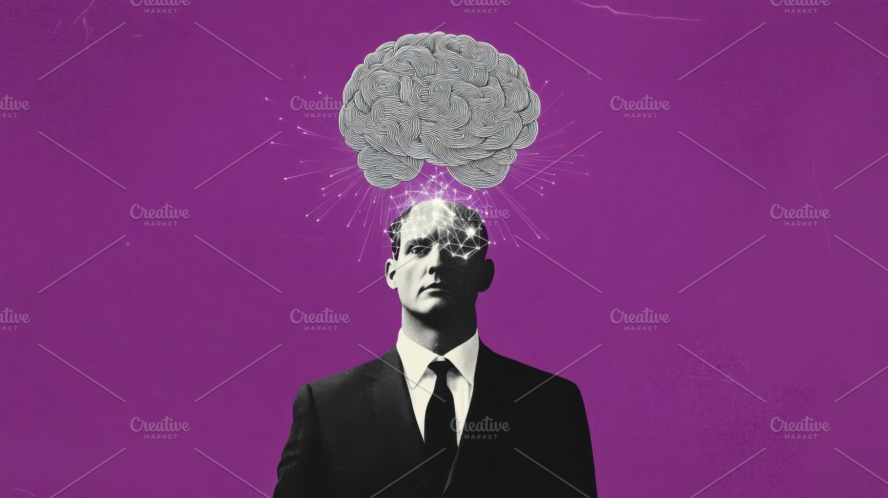 Suit man with brain activity, a Photo by Beautiful things