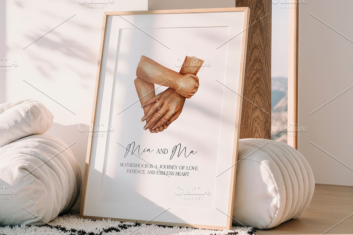 Watercolor Mommy & Baby Hands Print, an Illustration by EkaterinaViArt (Photo 3 of 5)