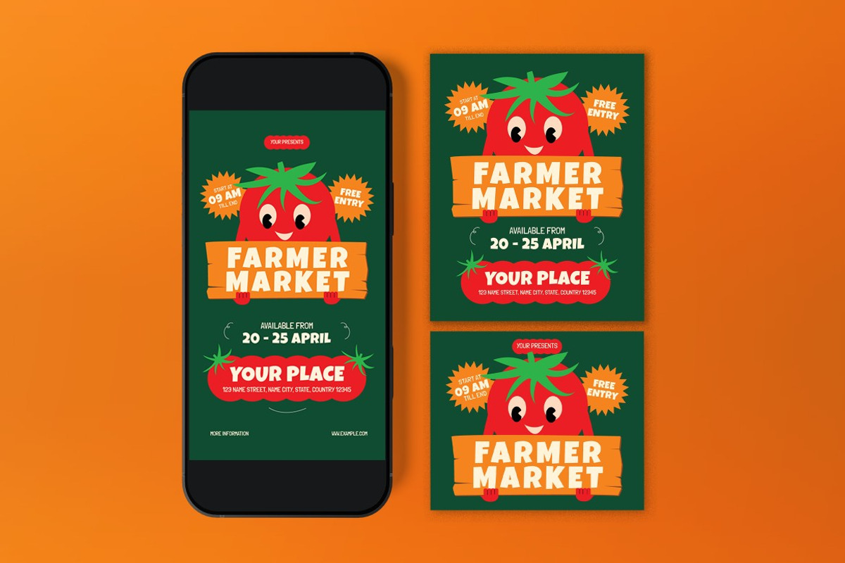 Farmer Market Flyer, a Flyer Template by graphicook (Photo 3 of 3)