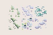 Hand drawn Watercolor Dinosaurs, a Pattern Graphic by Natsuhisui (Thumbnail 6 of 6)