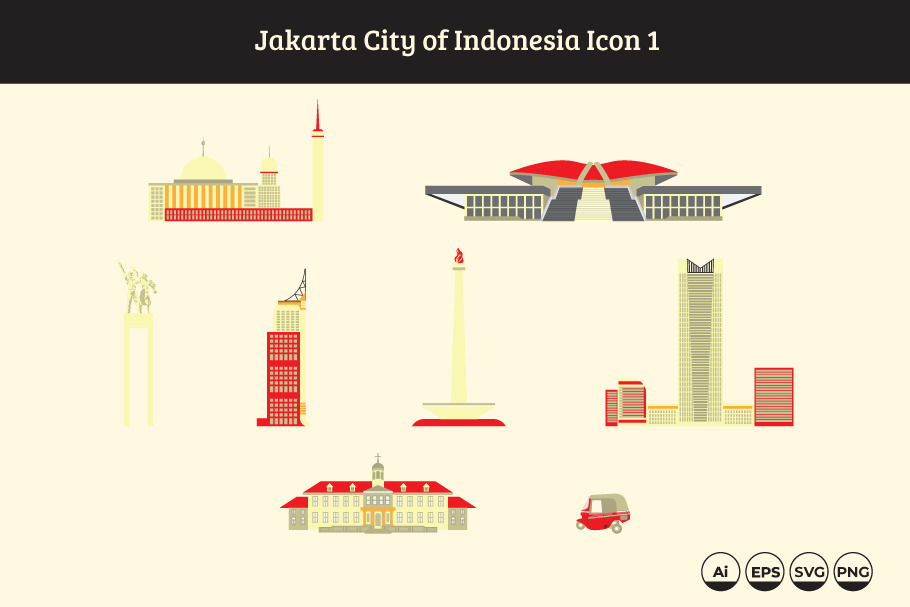 Jakarta City Icon of Indonesia 1, an Icon by Sign Vector