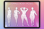 20 Realistic Female Body Poses Stamp, a Brush Add-On by SmuffizStudio (Thumbnail 1 of 2)