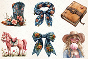 Watercolor Coquette Cowgirl Clipart, a Seasonal Illustration by Rose Art (Thumbnail 4 of 4)