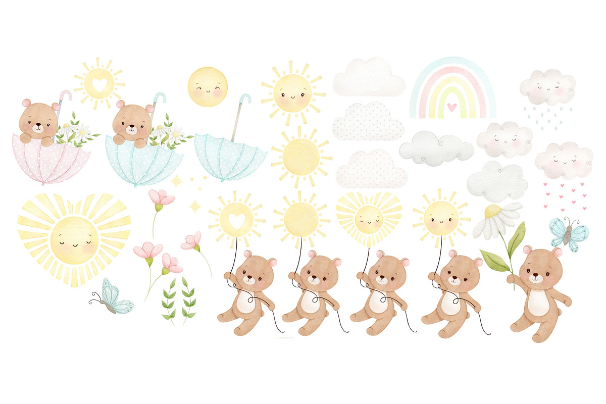 My sunshine Watercolor clipart, an Illustration by Estúdio Lin (Photo 3 of 8)