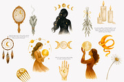 wiccan clipart mystical elements set, a Decorative Illustration by Patishop Art (Thumbnail 3 of 10)