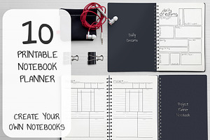 10 Hand Drawn Notebook Planners