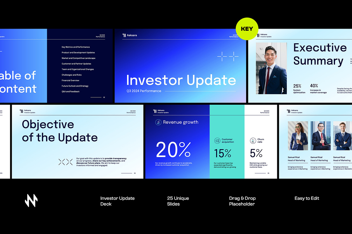 Investor Update Deck Keynote, a Presentation Template by Neermana (Photo 1 of 4)