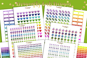 80 Page Rainbow Printable Stickers