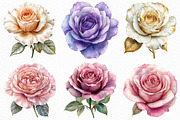 Rose Flower Clipart Bundle, an Illustration by Craft Nest (Thumbnail 3 of 6)